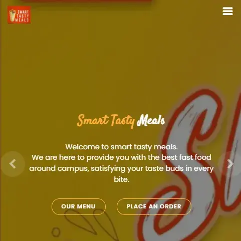 Screenshot of smartymeals website designed by Ultima Expertise